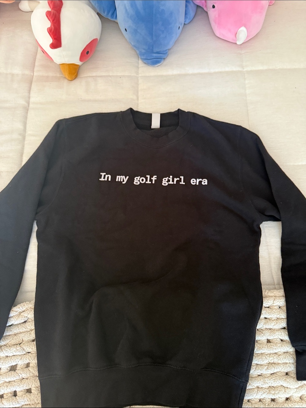 LA GOLF Black 'In my golf girl era' Women's Crewneck Sweatshirt